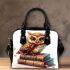 Cute owl sitting on top of books shoulder handbag