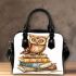 Cute owl sitting on top of books shoulder handbag