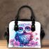 Cute owl with big eyes pink and blue gradient colors shoulder handbag