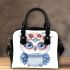 Cute owl with flowers on its head shoulder handbag