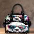 Cute panda wearing colorful glasses shoulder handbag
