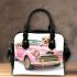 Cute pink car with cute puppy shoulder handbag