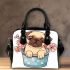 Cute pug dog inside a flower bucket shoulder handbag