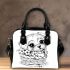 Cute puppy in flower basket with big cute eyes shoulder handbag