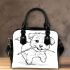 Cute puppy running with its tail raised shoulder handbag