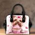 Cute valentine yorkie dog with pink shoulder handbag