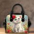 Cute white baby cat blue eyes shoulder handbag