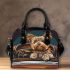 Cute yorkshire terrier puppy driving shoulder handbag