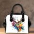 Deer head with antlers brush strokes shoulder handbag