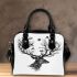 Deer head with birds shoulder handbag