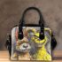 Dogs and yellow grinchy smile toothless like shoulder handbag