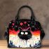 Dreamy cat with colorful balloons shoulder handbag