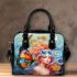 Dreamy floral contemplation shoulder handbag