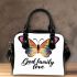 God family love a colorful butterfly shoulder handbag