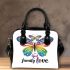 God family love a colorful butterfly shoulder handbag