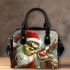 Grinchy smile and dancing santaclaus reindeer show shoulder handbag