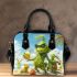 Grinchy with black sunglass drink juice fruit shoulder handbag