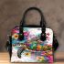 Happy turtle with colorful mandala patterns shoulder handbag