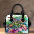 Happy turtle with colorful mandala patterns shoulder handbag