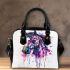 Horse head colorful ink splash and paint drips shoulder handbag