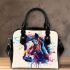 Horse head in the style of colorful splash paint shoulder handbag