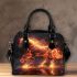 Horse in the fire red and orange colors shoulder handbag