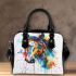Horse splashes and drips with colors shoulder handbag