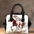 Horse with native american feathers shoulder handbag