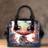 Joyful Dino on Rocky Outcrop Shoulder Handbag