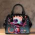 Joyful Rainbow Creature with Ball Shoulder Handbag