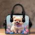 Kawaii cute adorable fluffy furry baby puppy brown beige fur shoulder handbag