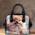 Kawaii cute adorable fluffy furry baby puppy brown beige fur shoulder handbag