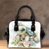 Kawaii cute baby turtle with roses and pearls shoulder handbag