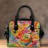 Loose dancing lines in bright colors like musical notes shoulder handbag