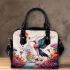 Majestic bird and whimsical balloons in dreamy landscape shoulder handbag