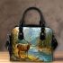 Majestic deer with impressive antlers stands gracefully shoulder handbag