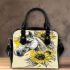 Majestic horse with flowing mane adorned in sunflowers shoulder handbag