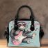 Monkey wearing sunglasses surfing with electric guitar shoulder handbag