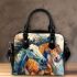 Painting of three horses in profile shoulder handbag