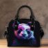 Panda portrait colorful watercolor shoulder handbag