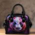 Panda portrait colorful watercolor shoulder handbag