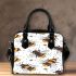 Pattern of cartoon bees shoulder handbag