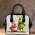 Pigs and yellow grinchy smile toothless like shoulder handbag