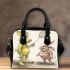 Pigs and yellow grinchy smile toothless like rabbit shoulder handbag