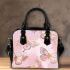 Pink and gold butterflies pattern shoulder handbag