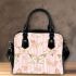 Pink and gold butterflies pattern shoulder handbag