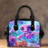 Pink and purple baby turtles with big eyes shoulder handbag