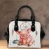 Pink pig and coffee dream catcher shoulder handbag