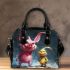 Pinky pigs and yellow grinchy got bucked smile shoulder handbag