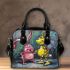 Pinky pigs and yellow grinchy smile toothless like rabbit shoulder handbag